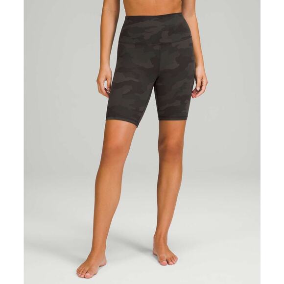 Lululemon Align Short 8" Size 2 Green Camo Nulu EUC - Picture 1 of 7